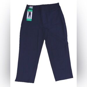 Kirkland Signature Women’s XL Blue Ankle Pants Side Seam Zipper Pockets Workwear